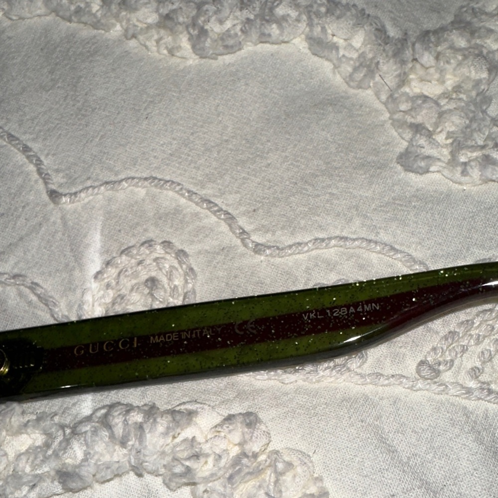 Authentic Gucci Black Sunglasses with Green and Red Accents - Picture 8 of 9